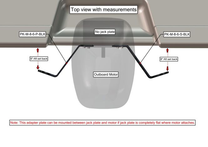 Dual Plate Kit - Motor - 8" Aft-6" Rise