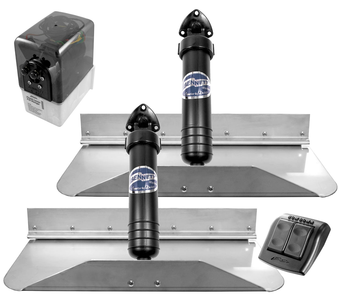 Bennett 36X9 Trim Tabs W/Euro Waterproof Rocker