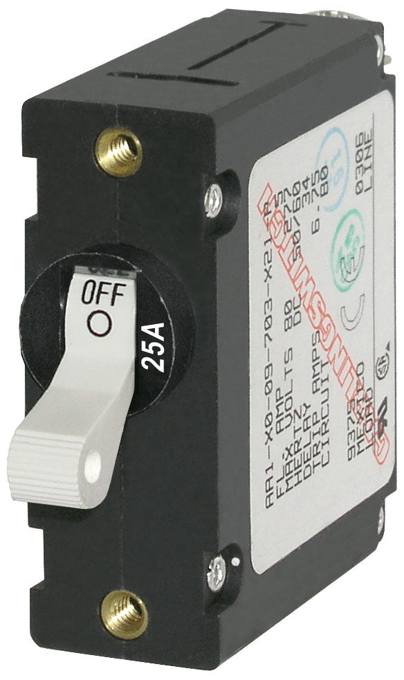 Blue Sea 7218 Circuit Breaker AA1Toggle 25A with White Toggle