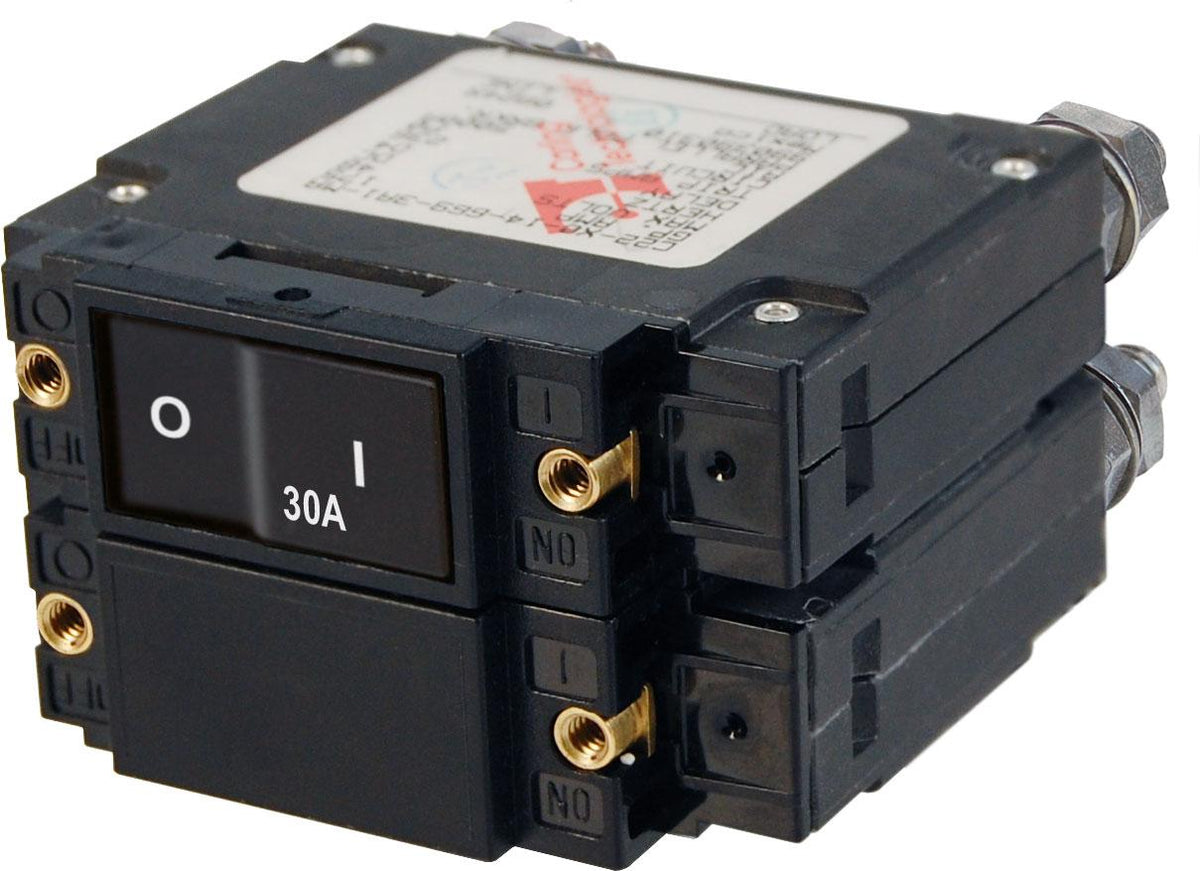 Blue Sea C-Series Flat Rocker Circuit Breaker Double Pole 50A AC