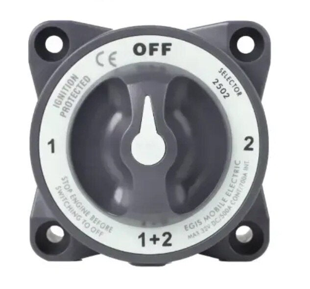 EGIS 2502 Heavy Duty-Series 600A Battery Selector Switch Off/1/Both/2