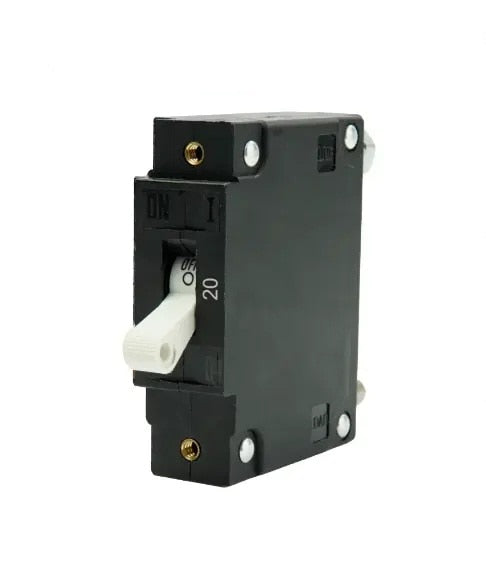 EGIS C Series White Toggle Panel Mount Circuit Breaker Single Pole AC/DC 20 Amp Retail Pack