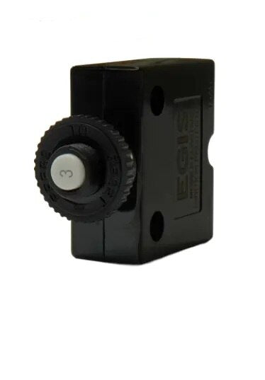 EGIS Push Button Panel Mount Circuit Breaker Spade Terminals 3 Amp Retail Pack