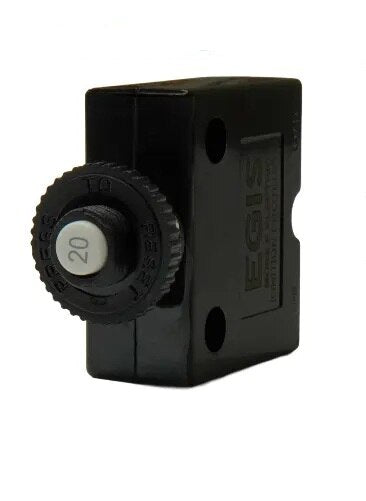EGIS Push Button Panel Mount Circuit Breaker Spade Terminals 20 Amp Retail Pack