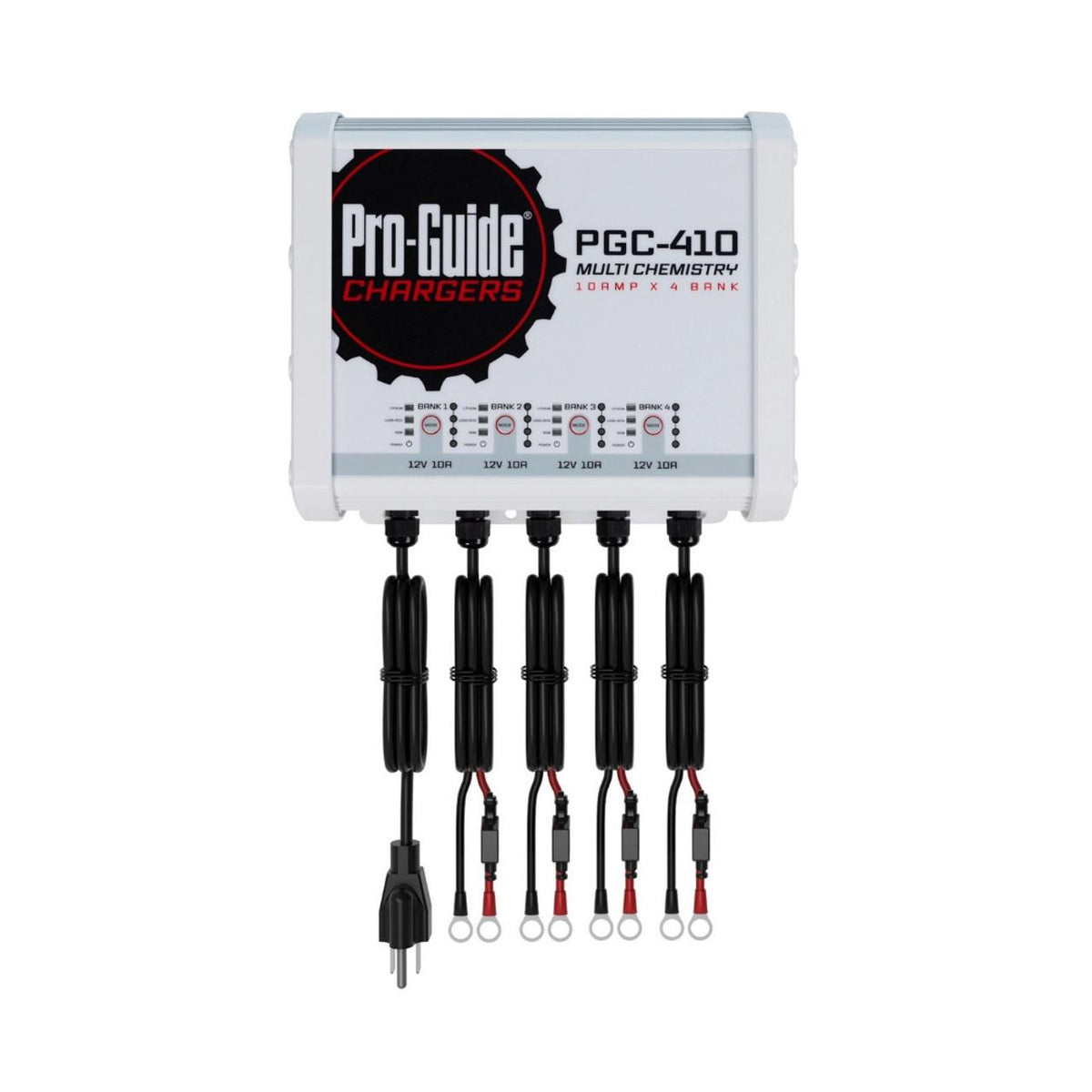 Pro Guide PGC-410 4-Bank 4x12V/10A Lead Acid/LiFePO4 On Board Charger, IP68