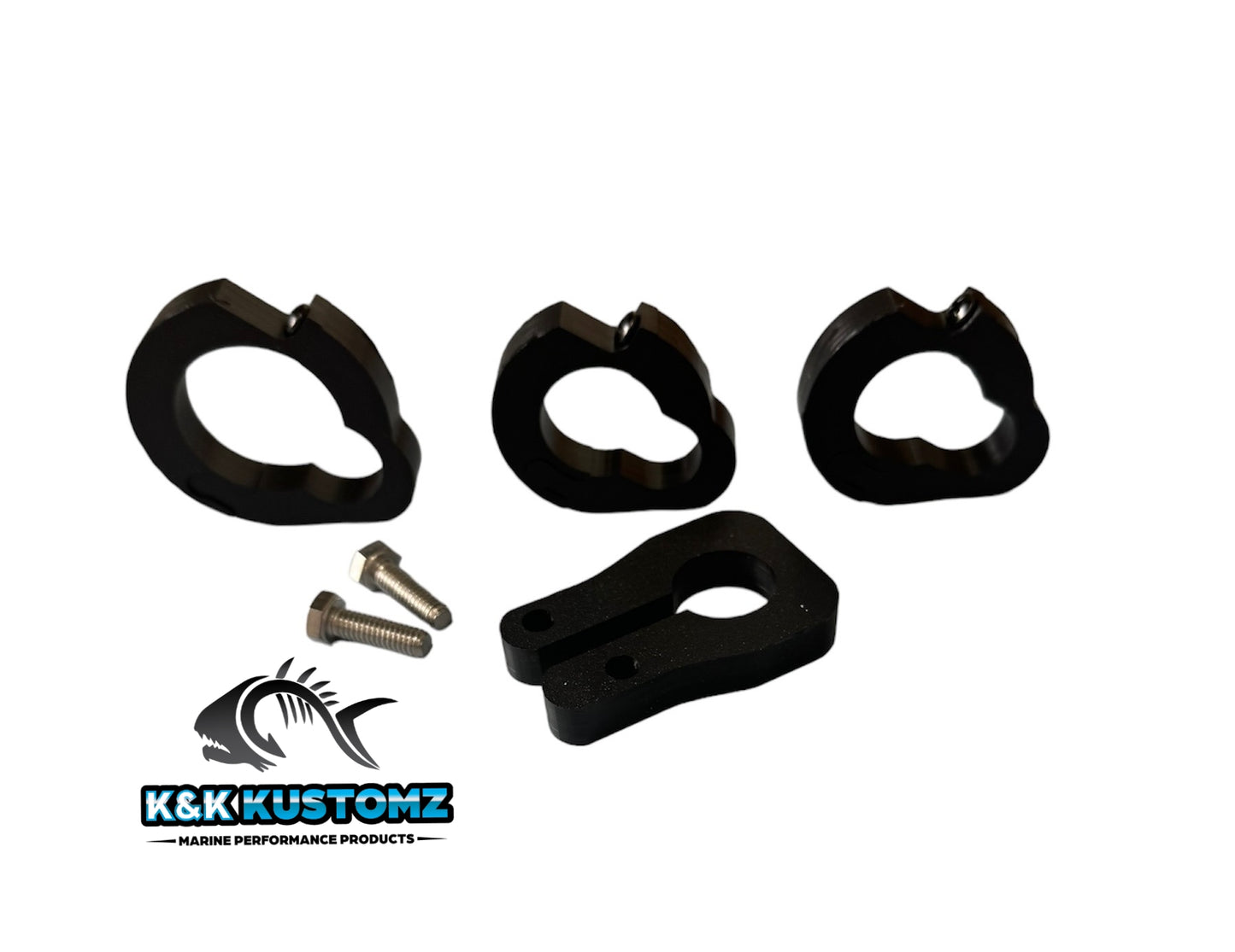 LOWRANCE GHOST TRANSDUCER CABLE CLIP AND KEEPER SET FROM K AND K KUSTOMZ
