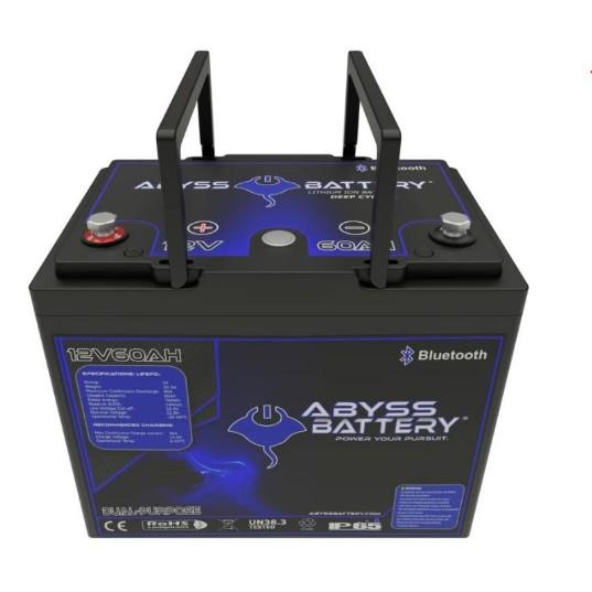 ABYSS 12V 60AH Dual Purpose Lithium Marine Battery | AB-12V60-BT *DROP-SHIP ITEM. 3 UNIT MINIMUM FOR FREE FREIGHT.