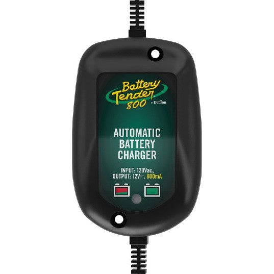 BATTERY TENDER 800mA, 12V Weatherproof Battery Charger All lead acid, lithium(LIFEPO4), AGM and Gel Cell | 022-0150-DL-WH