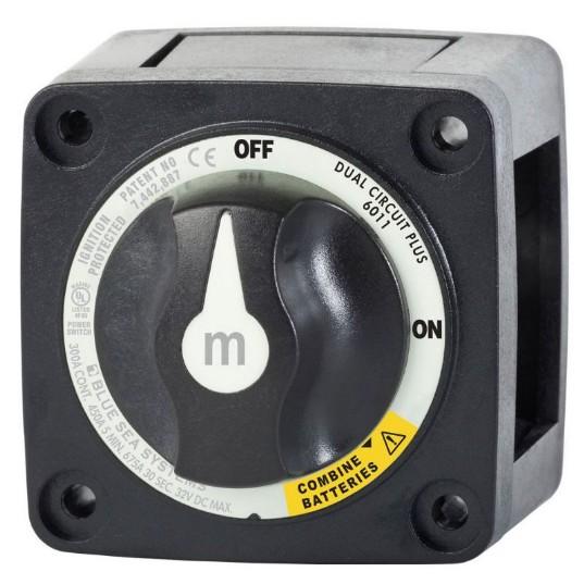 BLUE SEA Switch Battery M DualCircPlus Blk | 6011200-BSS