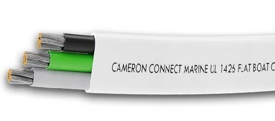 CAMERON CONNECT 10/3 WHT FLAT BOAT BLK/GRN/WHT 100' | 10/3 WHITE FLAT BOAT-BGW-100