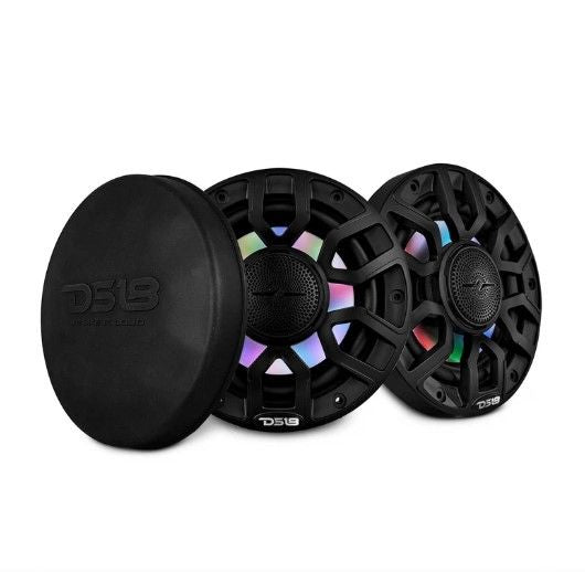 DS18 NXL 8" 2-WAY COAXIAL MARINE SPEAKER WITH DIGITAL LED LIGHTS AND BULLET TWEETER 175 WATTS 4-OHM | NXL-IQ8/BK