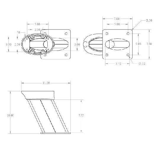 Seaview PMA107M1 10in Mount Aft Rake Requires Plate