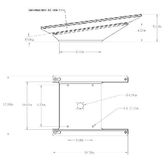 Seaview SRM200WB8 Mount White For Starlink Gen 3 Antenna with 8 deg Angled Wedge Base