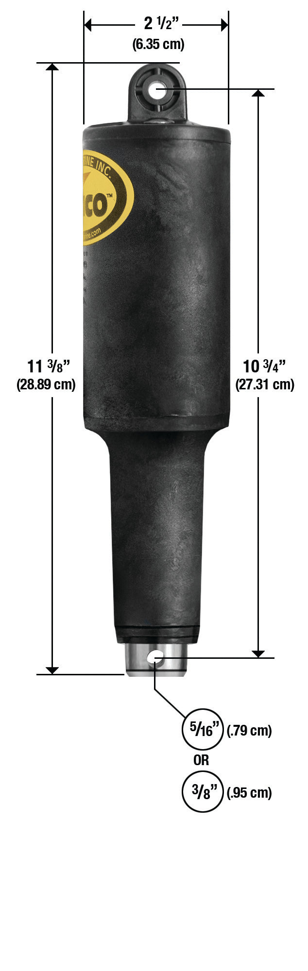 Lenco 2 1/4"" Stroke Xd Actuator 5/16"" 24v