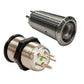 Bluewater 22mm Inrush Push Button Switch Momentary Off(On)(On) - Blue/Red/Green LED - Switch Body Only