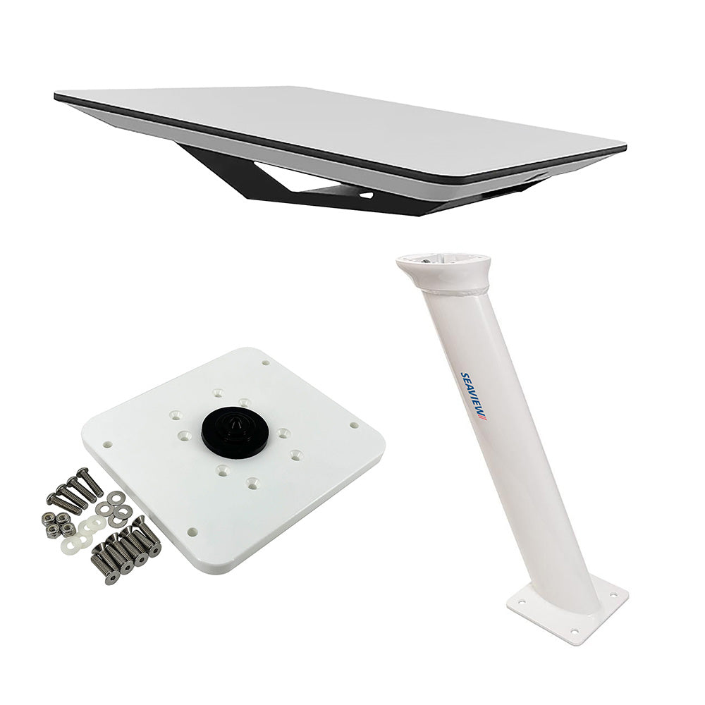 KVH Starlink Flat Panel Kit w/24" Seaview Pedestal Mount & ADASTLKA Starlink Top Plate