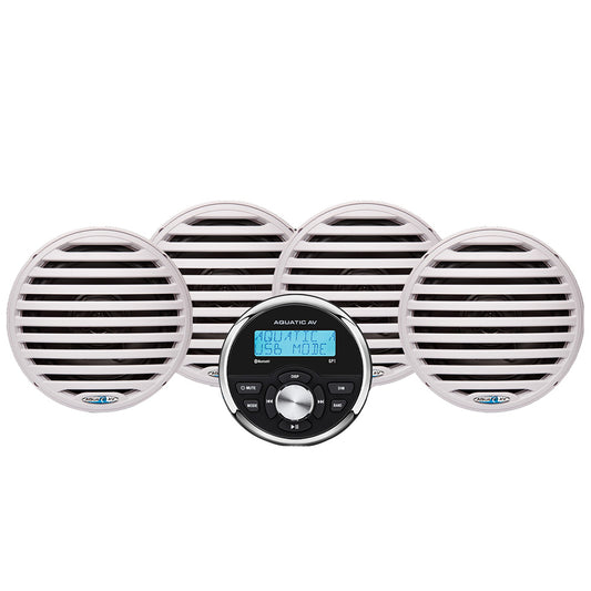 Aquatic AV Economy Gauge Stereo/Speakers Kit - White