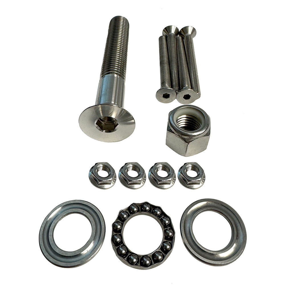 Sea Swivel Replacement Mount Hardware Kit w/5" Main Bolt, Nut, Bearing, & 4-Bolt Package of Mounting Hardware