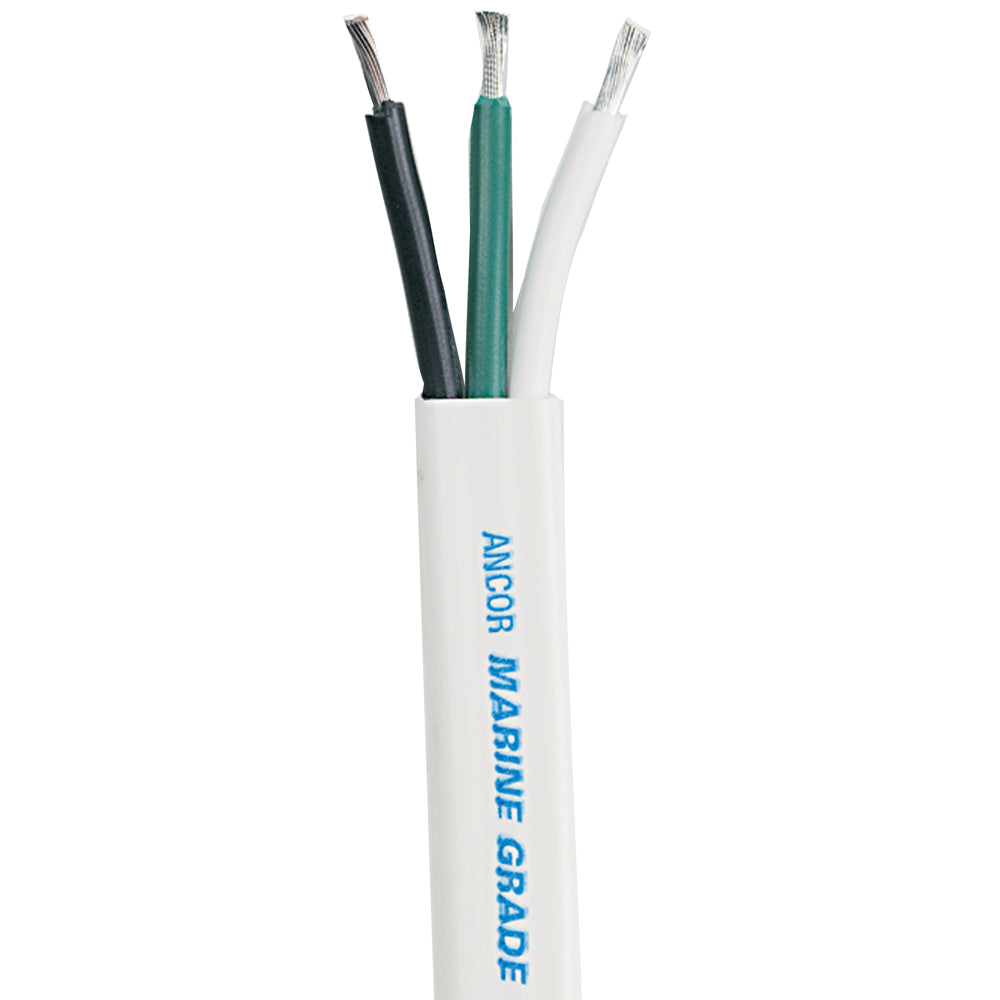 Ancor White Triplex Cable - 10/3 AWG - White/Black/Green *Sold by the Foot