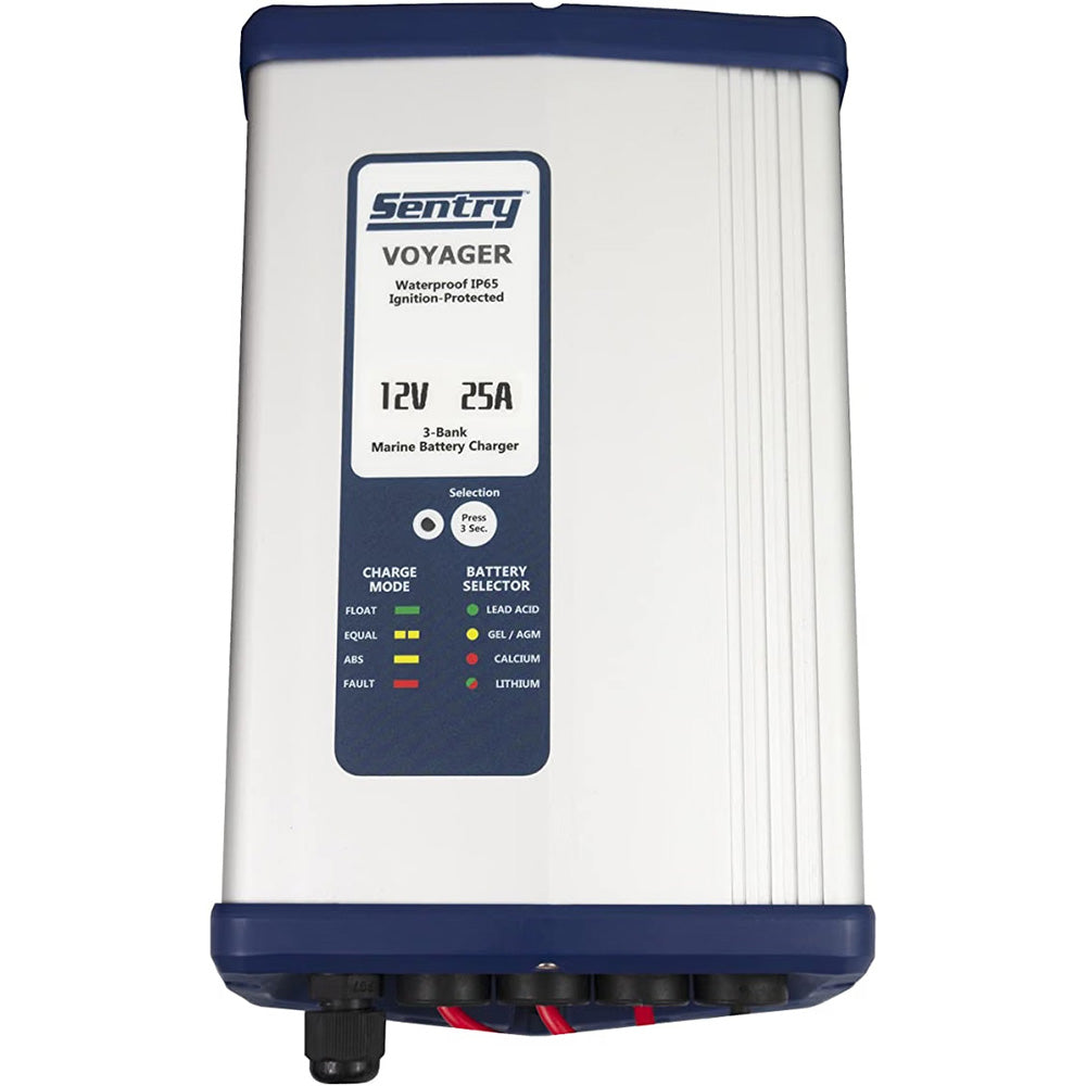 Sentry Voyager Battery Charger 12V - 25A - 115/230V Input - 3 Bank