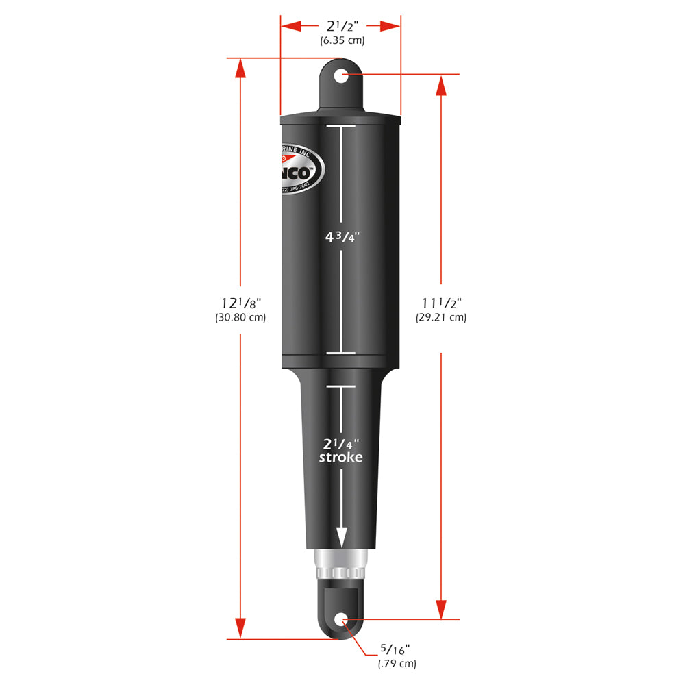 Lenco 2 1/4in Stroke Standard Actuator 5/16in 24V