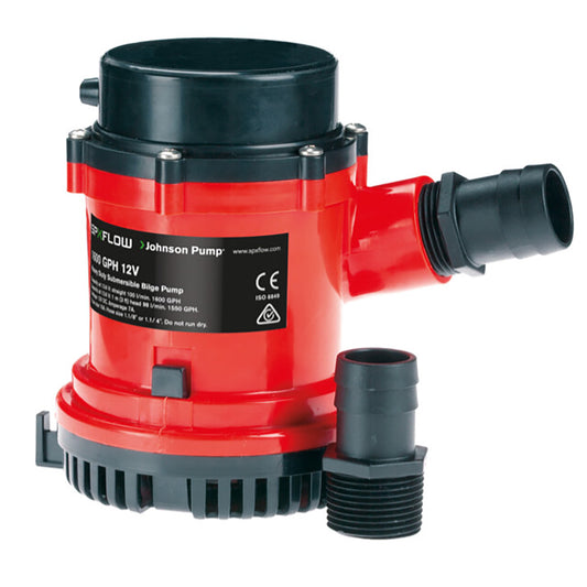 Johnson Pump 1600 GPH Bilge Pump 1-1/8" Hose 12V