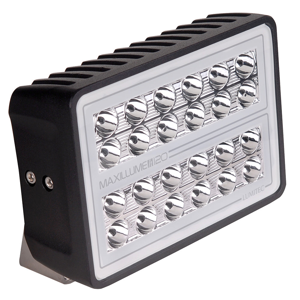 Lumitec Maxillume H120 Flood White LED Trunnion Mount Black Finish 12/24v
