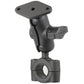 RAM Mount RAM® Torque™ 3/4" - 1" Diameter Handlebar/Rail Base with 1" Ball, SHORT Arm and Diamond Plate