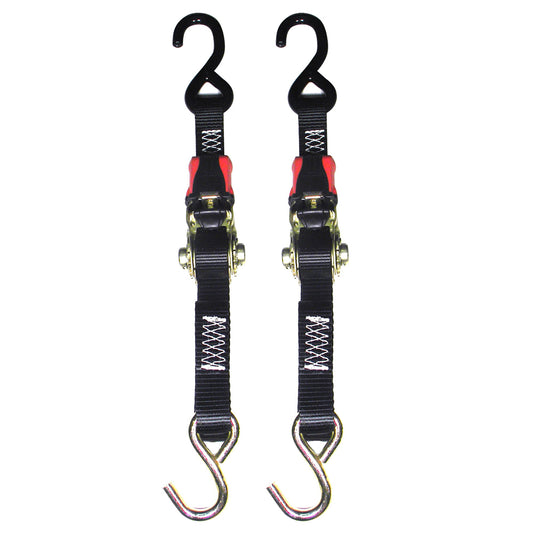 Rod Saver Rubber Ratchet Tie-Down - 1" x 3' - Pair