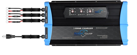 PowerHouse Lithium 12V-(12V/16V)-36V 3-Bank Waterproof Battery Charger