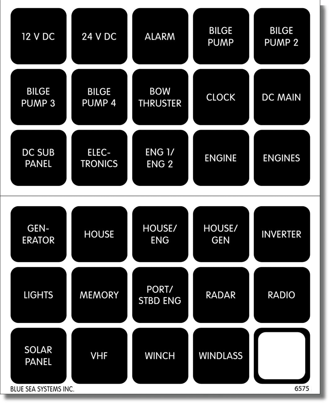 Blue Sea Water-Resistant 12V 6 Circuit Breaker Switch Panel