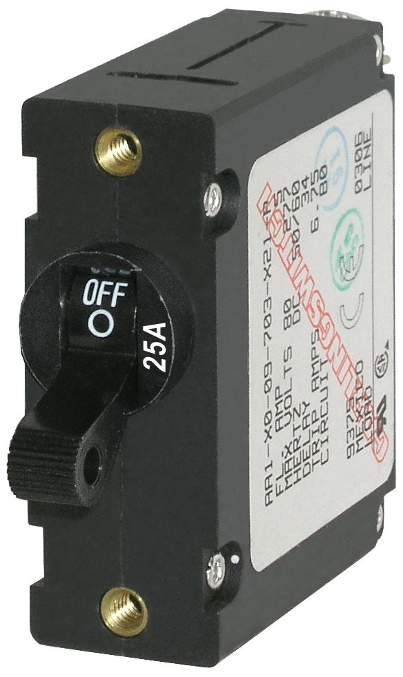 Blue Sea 7216 Circuit Breaker AA1Toggle 25A with Black Toggle