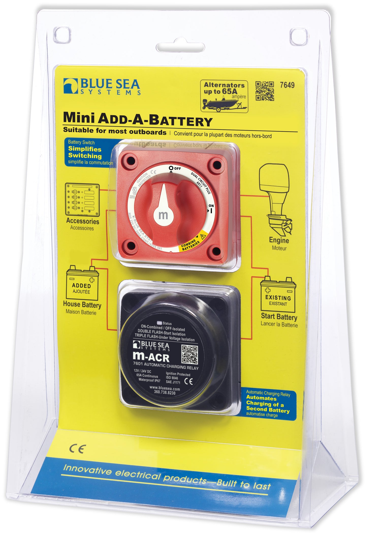 Blue Sea Rotary Switch 240VAC 65 Amp Off + 3 Position