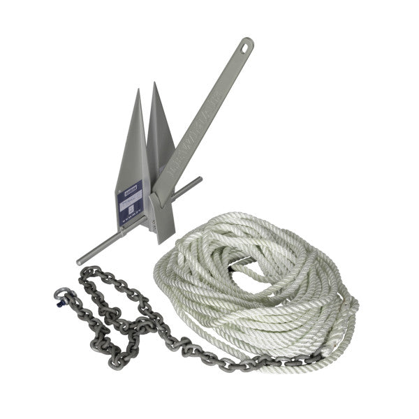 Lewmar 7LB LFX Anchoring Kit with 10ft G4 1/4in Chain 150ft 1/2in 8-Plait Line