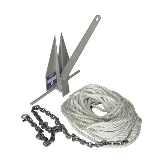 Lewmar 7LB LFX Anchoring Kit with 10ft G4 1/4in Chain 150ft 1/2in 8-Plait Line
