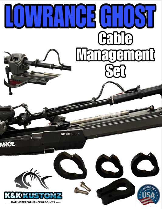 LOWRANCE GHOST TRANSDUCER CABLE CLIP AND KEEPER SET FROM K AND K KUSTOMZ