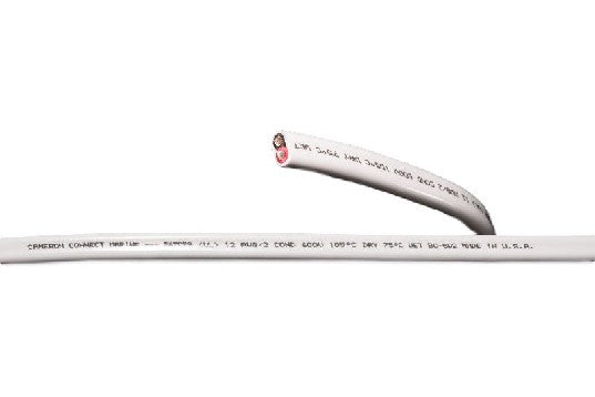 CAMERON CONNECT 12/2 WHT FLAT BOAT CABLE RED/BLK 100' | 12/2 WHITE FLAT BOAT-RB-100