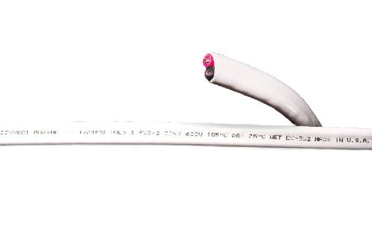 CAMERON CONNECT 8/2  WHT FLAT BOAT CABLE RED/BLK 100' | 8/2 WHITE FLAT BOAT-RB-100