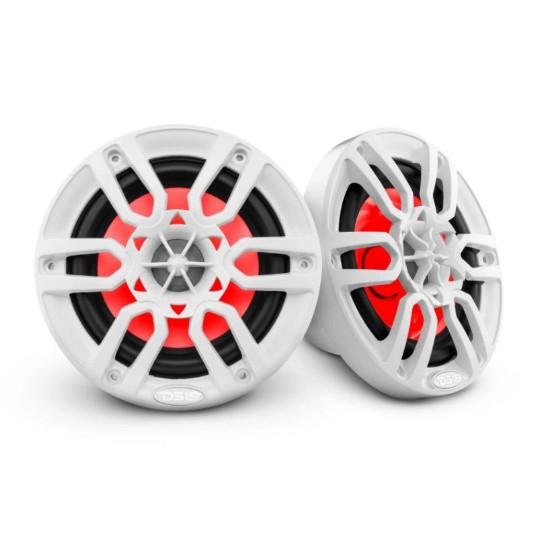DS18 NXL 6.5" 2-Way Coaxial Marine Speaker With LED RGB Lights 100 Watts Rms 4-Ohm -White | NXL-6