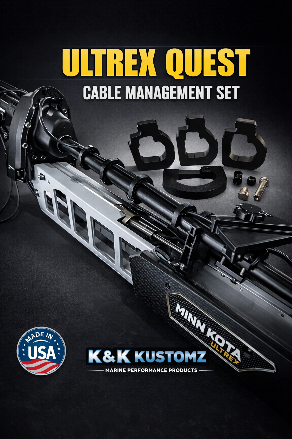 ULTREX QUEST TRANSDUCER CABLE CLIP AND KEEPER SET FROM K AND K KUSTOMZ