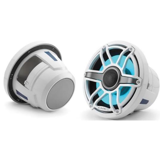 JL Audio M6 8.8in Coaxial Speakers White Sport Grille with RGB LED