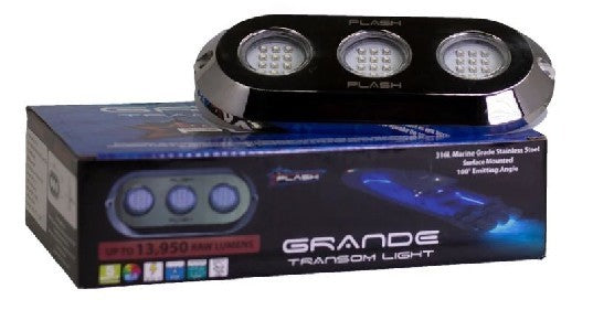 PLASHLIGHTS Grande 180W Underwater Transom Light - Blue - Pair | PL-UWL-180BLU-K