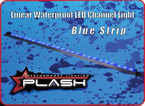 PLASHLIGHTS Linear Waterproof LED Channel Light - Blue - 30" | RS-BL-30