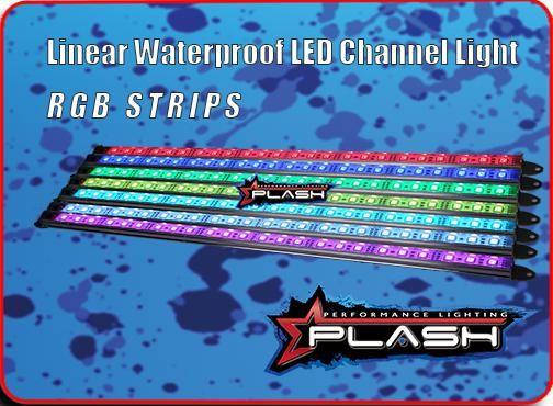 PLASHLIGHTS Linear Waterproof LED Channel Light - RGB - 30" | RS-RGB-30