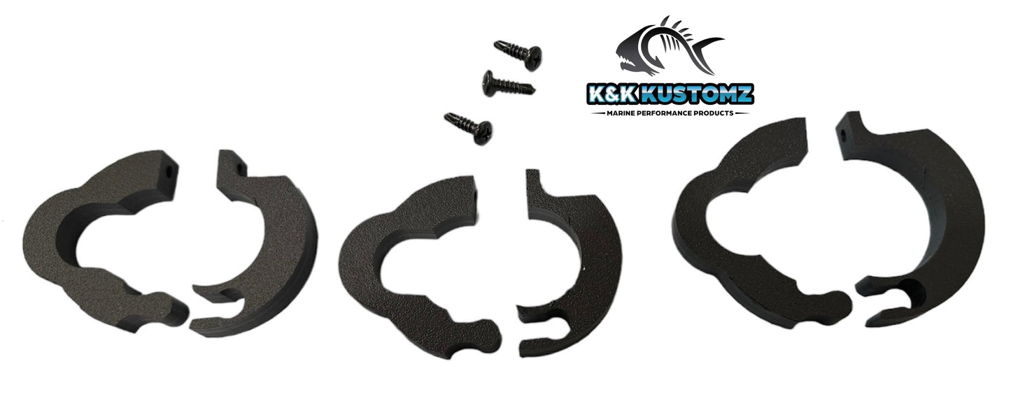 LOWRANCE GHOST TRANSDUCER CABLE CLIP AND KEEPER SET FROM K AND K KUSTOMZ