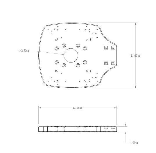 Seaview ADAR1DMLTB Top Plate For Starlink High Performance used with M1 or M2 Mounts