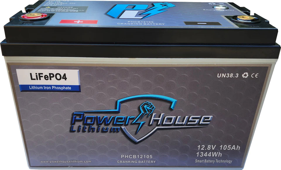 Powerhouse Lithium 12V 105 AH Cranking Battery with Emergency Start