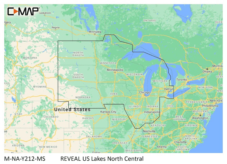 C-map Reveal Inland Us Lakes North Central