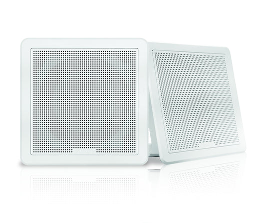 Fusion Fm-f65sw 6"" White Square Flush Mount Speakers