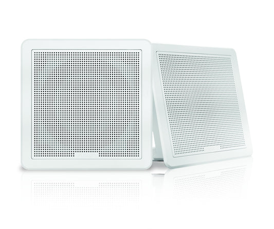 Fusion Fm-f77sw 7"" White Square Flush Mount Speakers